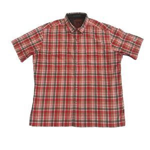 Kuhl Eluxur Button Up Shirt XL Red Men Everyday Casual Outdoor Plaid Hiking Norm